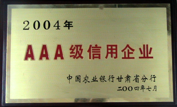 2004年AAA級信用企業(yè)